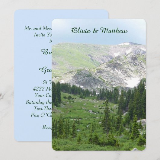 Schilderachtig Mountain Wilderness huwelijksuitnod Kaart (Voorkant / Achterkant)