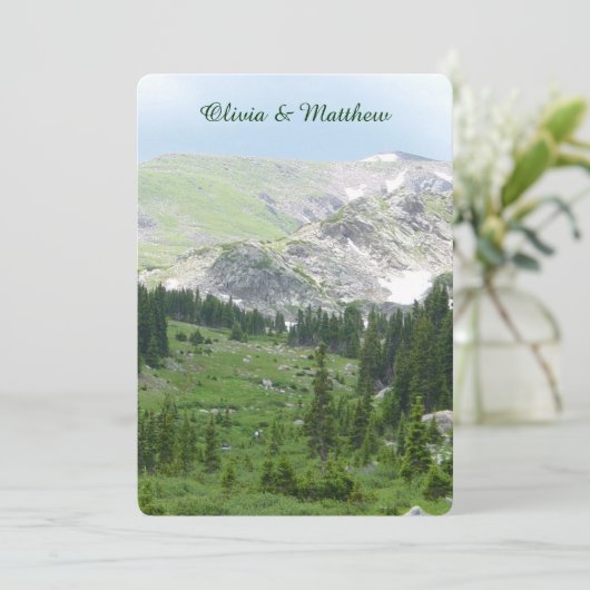 Schilderachtig Mountain Wilderness huwelijksuitnod Kaart (Staand voorkant)