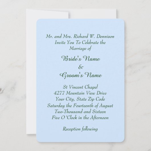 Schilderachtig Mountain Wilderness huwelijksuitnod Kaart (Achterkant)