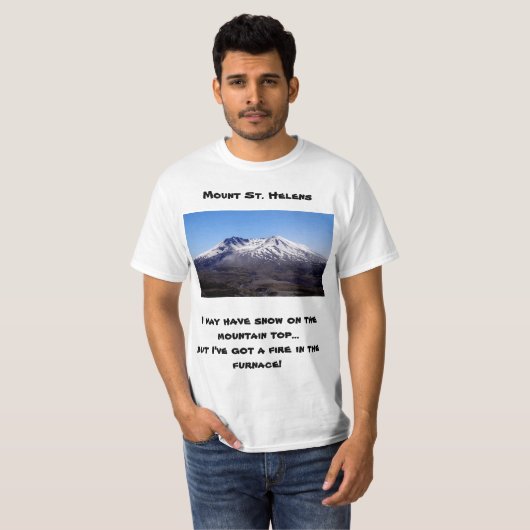 Schilderachtig Mt. St. Helens T-shirt met grappig  (Voorkant volledig)