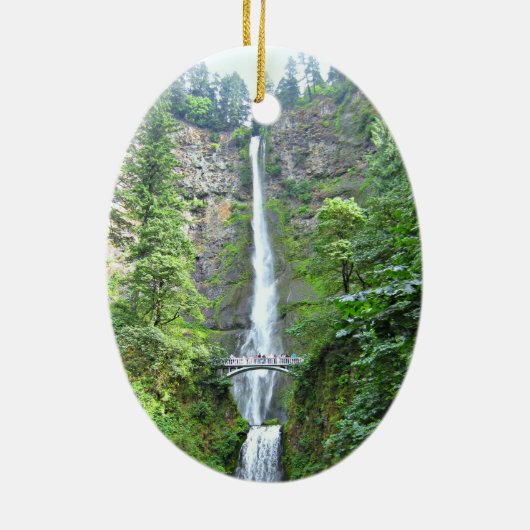 Schilderachtig Multnomah-Herfsten Keramisch Ornament (Achterkant)