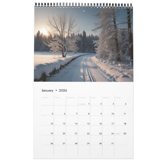 schilderachtig muur 2025 kalender (Jan 2026)