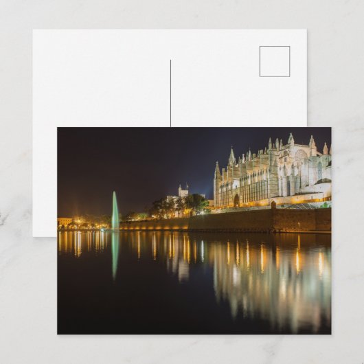 Schilderachtig nachtfoto van Mallorca, Spanje Briefkaart (Voorkant / Achterkant)