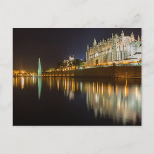 Schilderachtig nachtfoto van Mallorca, Spanje Briefkaart