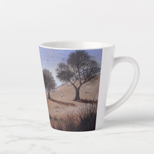 schilderachtig najaar landschap afbeelding origine latte mok (Rechts)