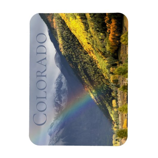 Schilderachtig Najaars Regenboog en Aspens Magneet (Verticaal)