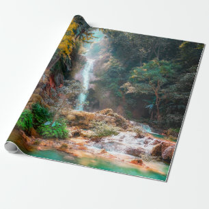 Schilderachtig Natuur Fantasy Waterfall Cadeaupapier