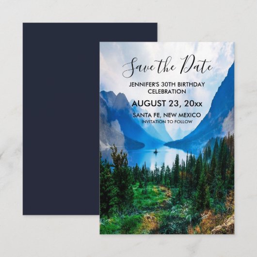 Schilderachtig Natuur in het Rustische landgebergt Save The Date (Voorkant / Achterkant)