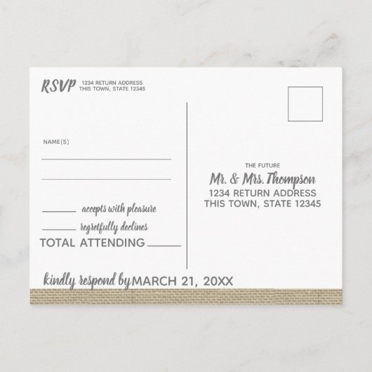 Schilderachtig Natuur Lake River Uitzicht bruiloft Uitnodiging Briefkaart (Achterkant)