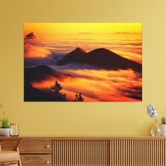 Schilderachtig Natuur Landschap Mountain Sunset Canvas Afdruk (Insitu (Woonkamer))