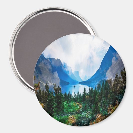 Schilderachtig Natuur voor de berggebieden in Rust Magneet (Voorkant / Achterkant)