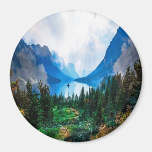 Schilderachtig Natuur voor de berggebieden in Rust Magneet