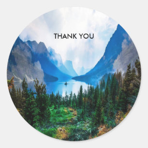 Schilderachtig Natuur voor de berggebieden in Rust Ronde Sticker