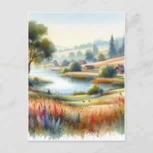 Schilderachtig Natuur Waterverf  stijl Briefkaart