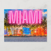 Schilderachtig Neon Miami Waterfront Briefkaart (Voorkant)