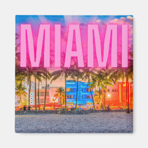 Schilderachtig Neon Miami Waterfront Magneet