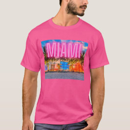 Schilderachtig Neon Miami Waterfront T-shirt