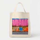 Schilderachtig Neon Miami Waterfront Tote Bag (Voorkant)