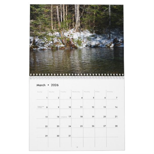 Schilderachtig New England Kalender (Mar 2026)