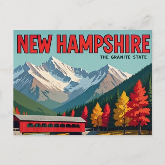 Schilderachtig New Hampshire overdekte brug Briefkaart (Voorkant)