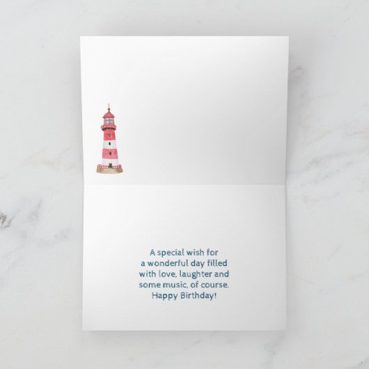 Schilderachtig Nobelse vuurtoren Happy Birthday Kaart (Binnen)