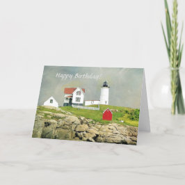 Schilderachtig Nobelse vuurtoren Happy Birthday Kaart
