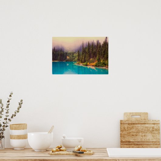 Schilderachtig noordelijk landschap met pijnbomen poster (Keuken)