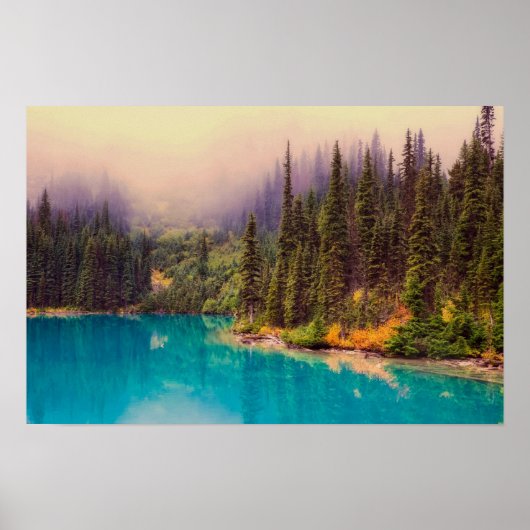 Schilderachtig noordelijk landschap met pijnbomen poster (Voorkant)