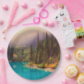 Schilderachtig noordelijk landschap papieren bordje (Feest)