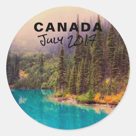 Schilderachtig noordelijk landschap Rustic Canada Ronde Sticker (Voorkant)
