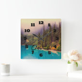 Schilderachtig noordelijk landschap Rustic Canada Vierkante Klok (Huis)