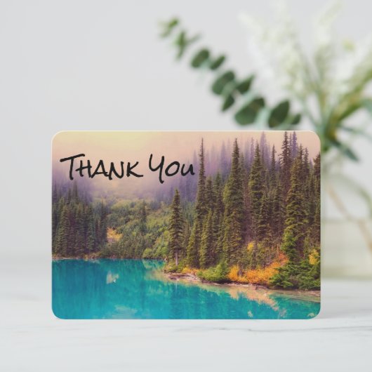 Schilderachtig noordelijk landschap Rustic Harteli Bedankkaart (Staand voorkant)