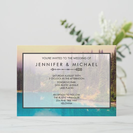 Schilderachtig noordelijk landschap Uitnodiging to (Staand voorkant)