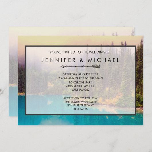 Schilderachtig noordelijk landschap Uitnodiging to (Voorkant / Achterkant)