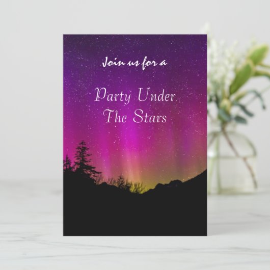 Schilderachtig noorderlicht Aurora Borealis Party Kaart (Staand voorkant)