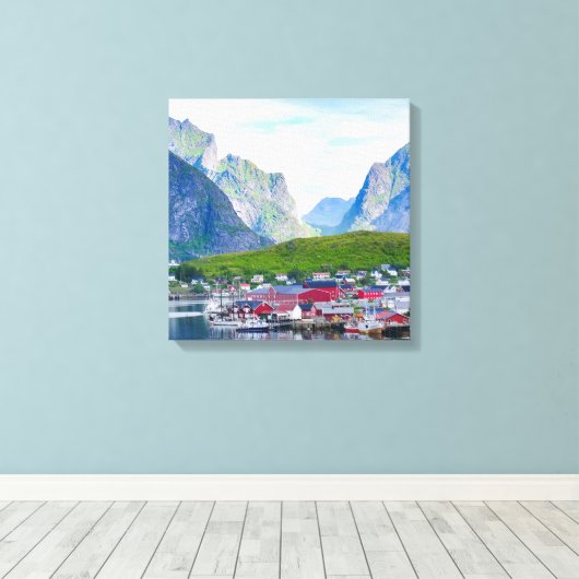 Schilderachtig Noors landschap Lofoten Canvas Afdruk (Insitu (Houten vloer))