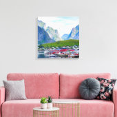 Schilderachtig Noors landschap Lofoten Canvas Afdruk (Insitu (Woonkamer))