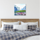 Schilderachtig Noors landschap Lofoten Canvas Afdruk (Insitu (Slaapkamer))
