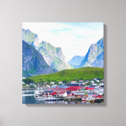 Schilderachtig Noors landschap Lofoten Canvas Afdruk (Voorkant)