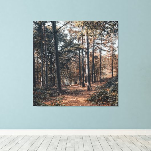 Schilderachtig ontspannend bos canvas afdruk (Insitu (Houten vloer))