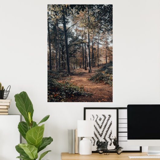 Schilderachtig ontspannend bos poster (Thuiskantoor)