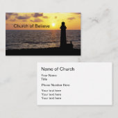 Schilderachtig ontwerp van de vuurtorenkerk visitekaartje (Voorkant / Achterkant)