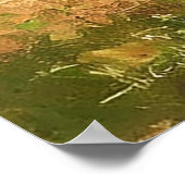 Schilderachtig Oranje boomgaard onder een felblauw Poster (Hoek)