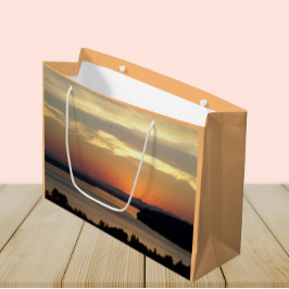 Schilderachtig Oranje Zeegezicht Zonsondergang Large Cadeautasje