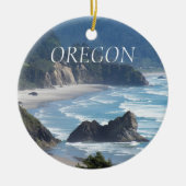 Schilderachtig Oregon Coastline Foto Keramisch Ornament (Voorkant)
