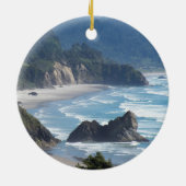Schilderachtig Oregon Coastline Foto Keramisch Ornament (Achterkant)