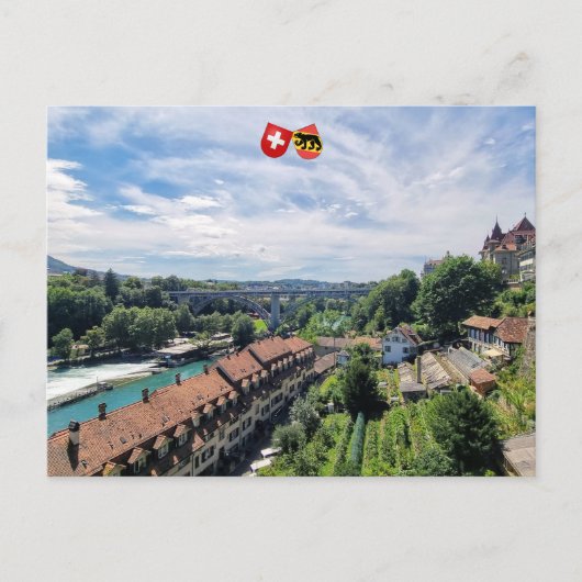 Schilderachtig oude stad Bern en de Aare River Briefkaart (Voorkant)