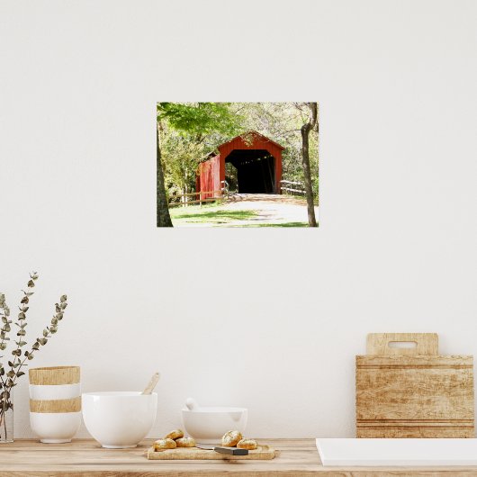 Schilderachtig overdekte brug poster (Keuken)