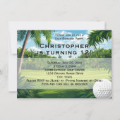 Schilderachtig Palm Golf Verjaardagsfeestuitnodigi Kaart (Voorkant)