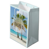 Schilderachtig palmbomen op een tropisch strand medium cadeauzakje (Achterkant Gekanteld)